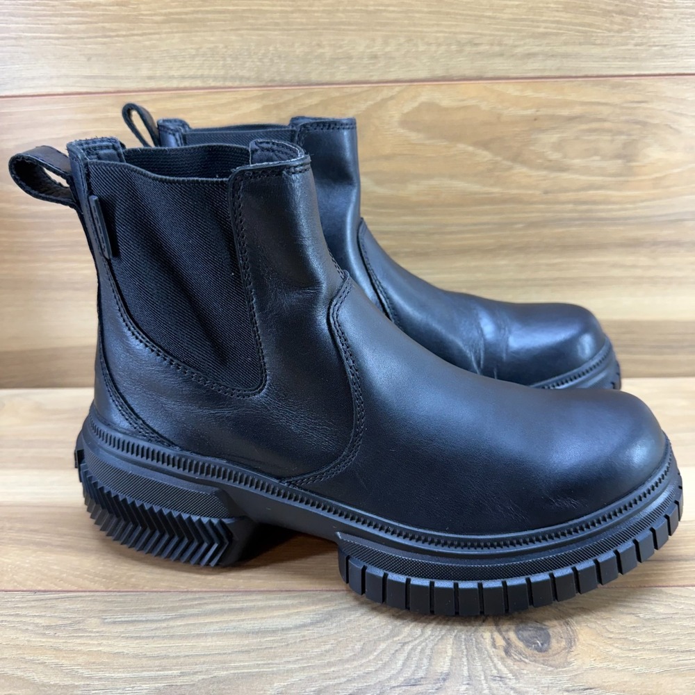 Sorel Ona Ave Chelsea Boot Womens 8.5 Black Leather Chunky Platform Waterproof